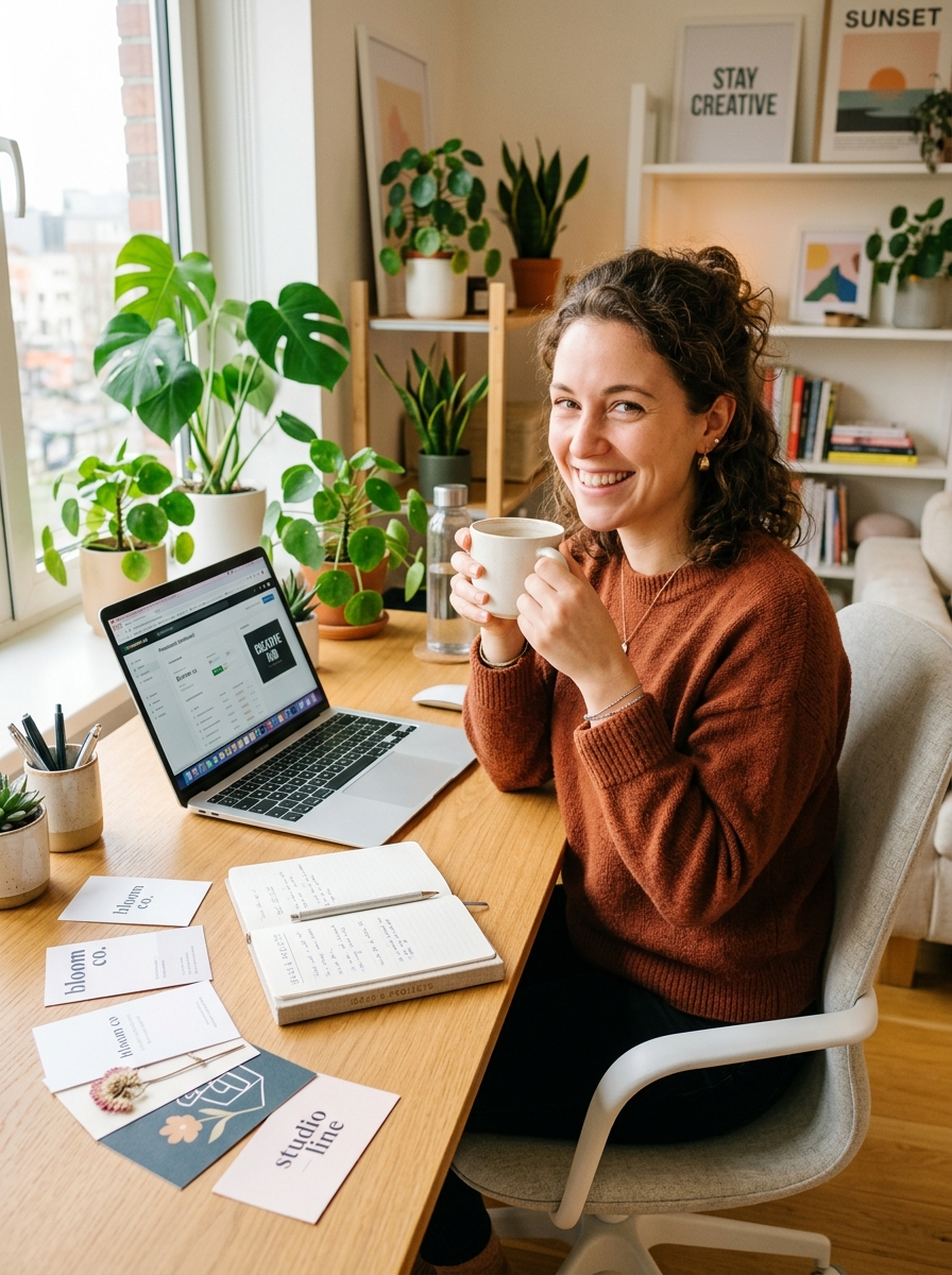 Smiling Customer with Laptop